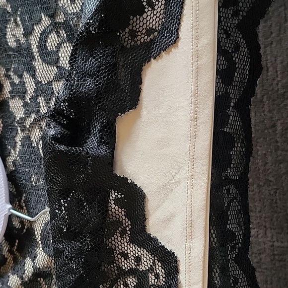 ALMOST FAMOUS Lace Overlaying Beige Spaghetti Strap Dress Blk L Juniors NWT - Picture 13 of 16